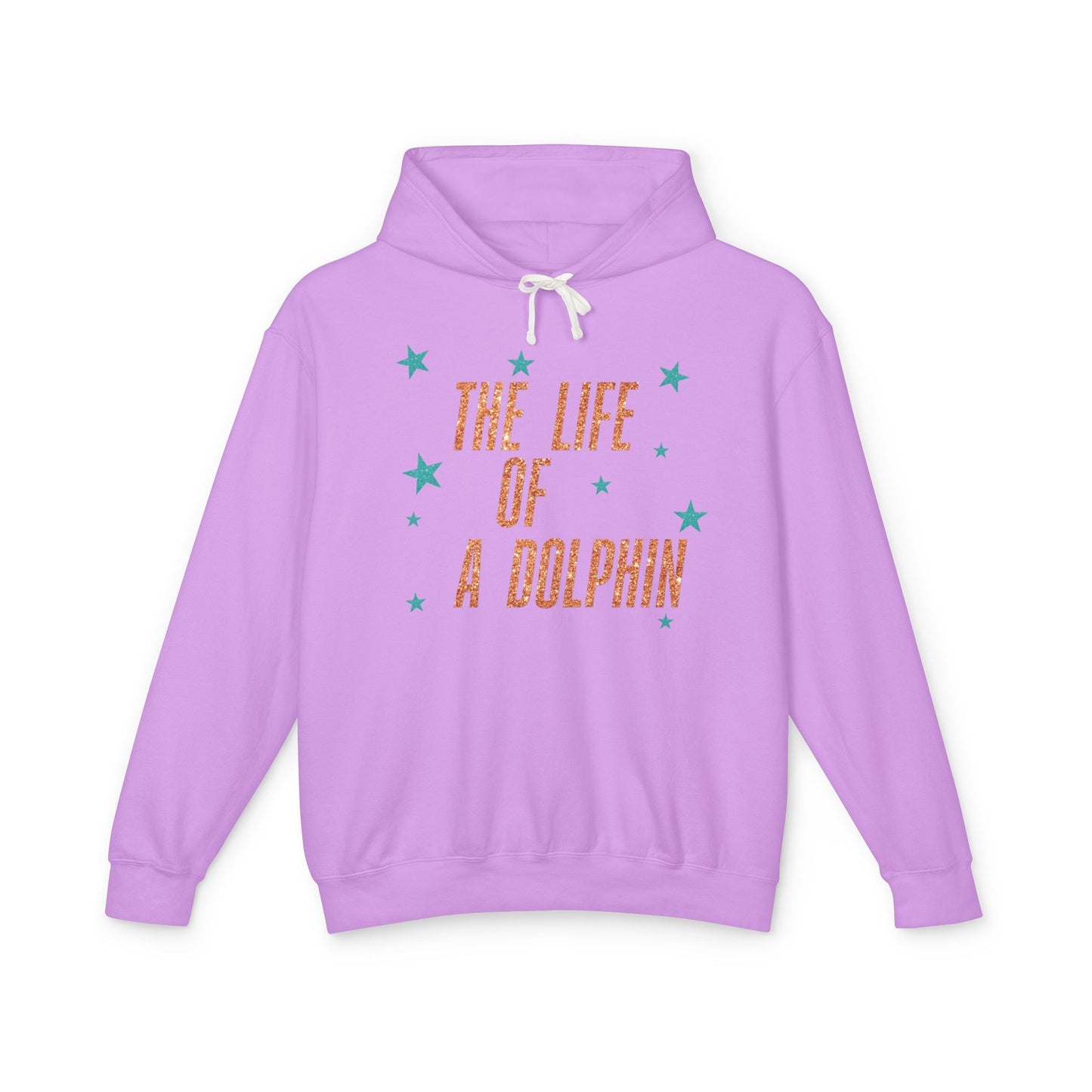 Adult Life of a Dolphin Faux Glitter Hoodie - Comfort Colors