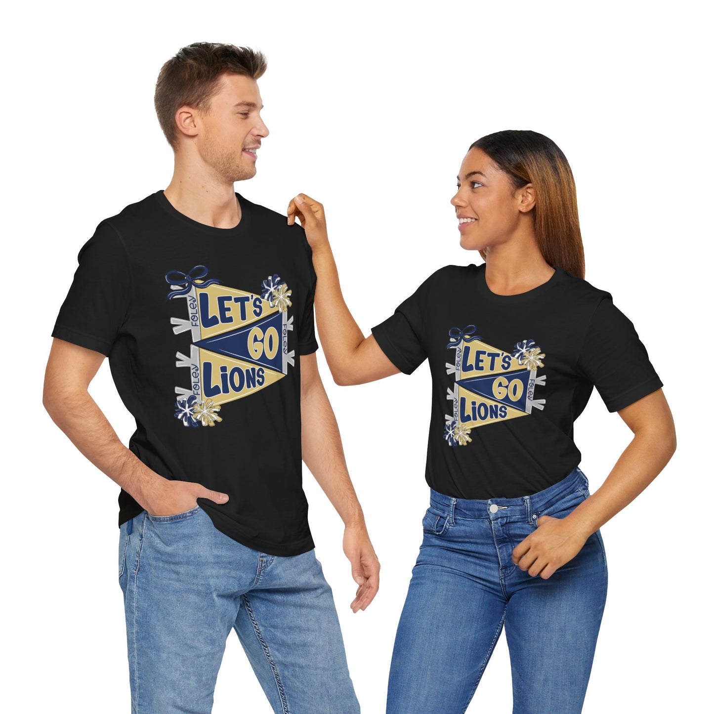 Let's Go Lions Pennant Tee - Bella Canvas