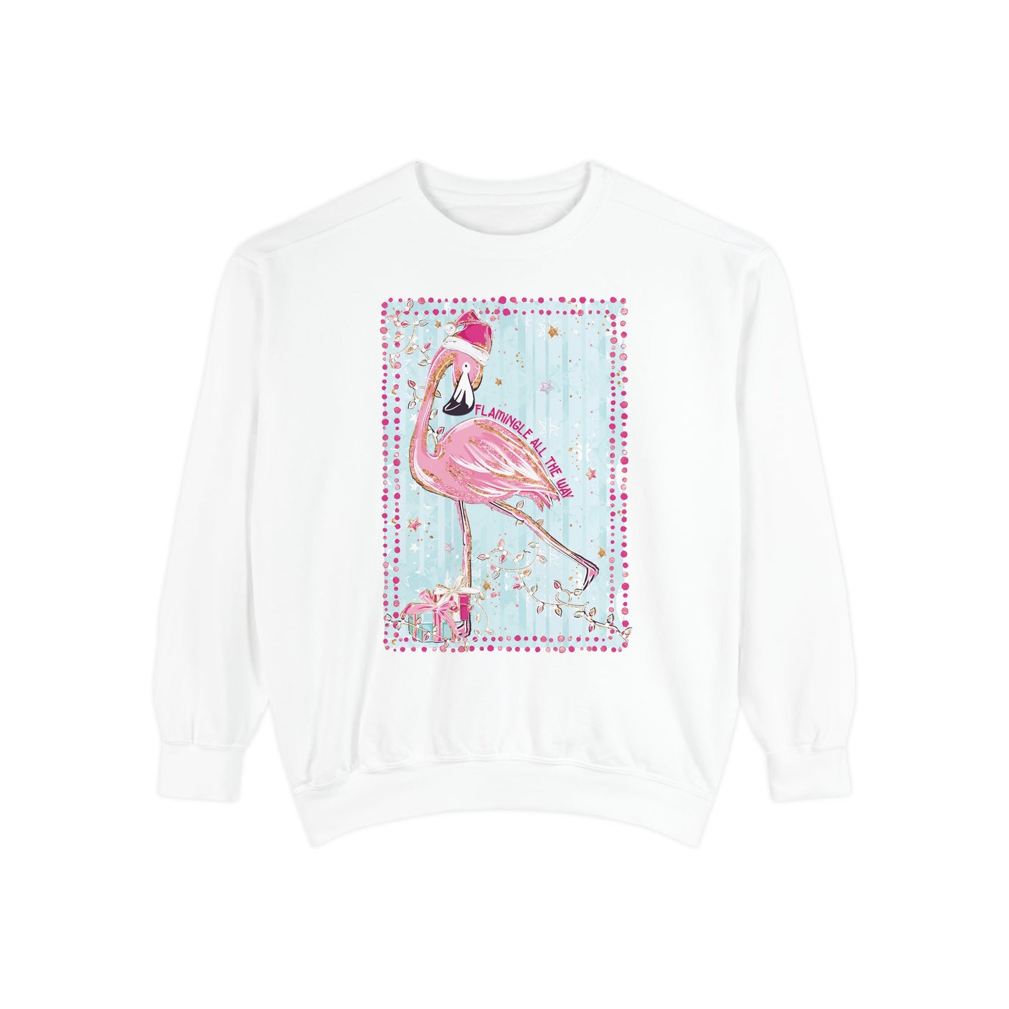 Flamingle All the Way Flamingo Sweatshirt - Comfort Colors