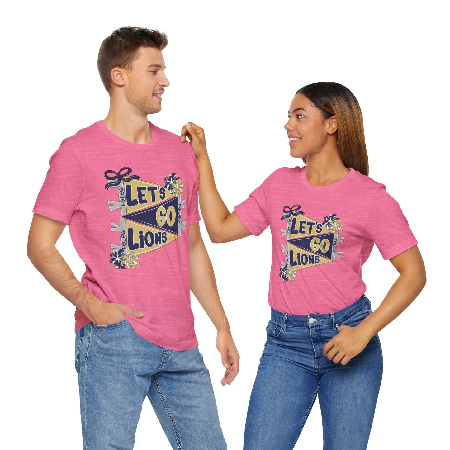 Let's Go Lions Pennant Tee - Bella Canvas