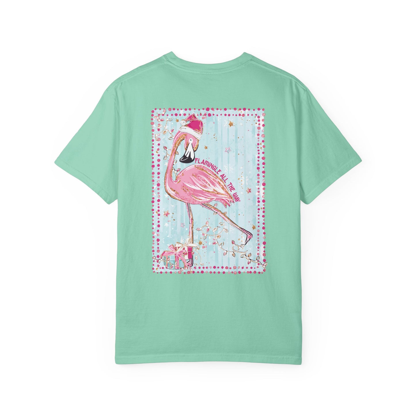Flamingo Flamingle All the Way Christmas Tee - Comfort Colors