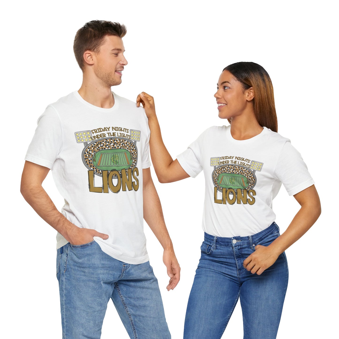 Adult Lions Friday Nights Under The Lights Tee - Bella Canvas
