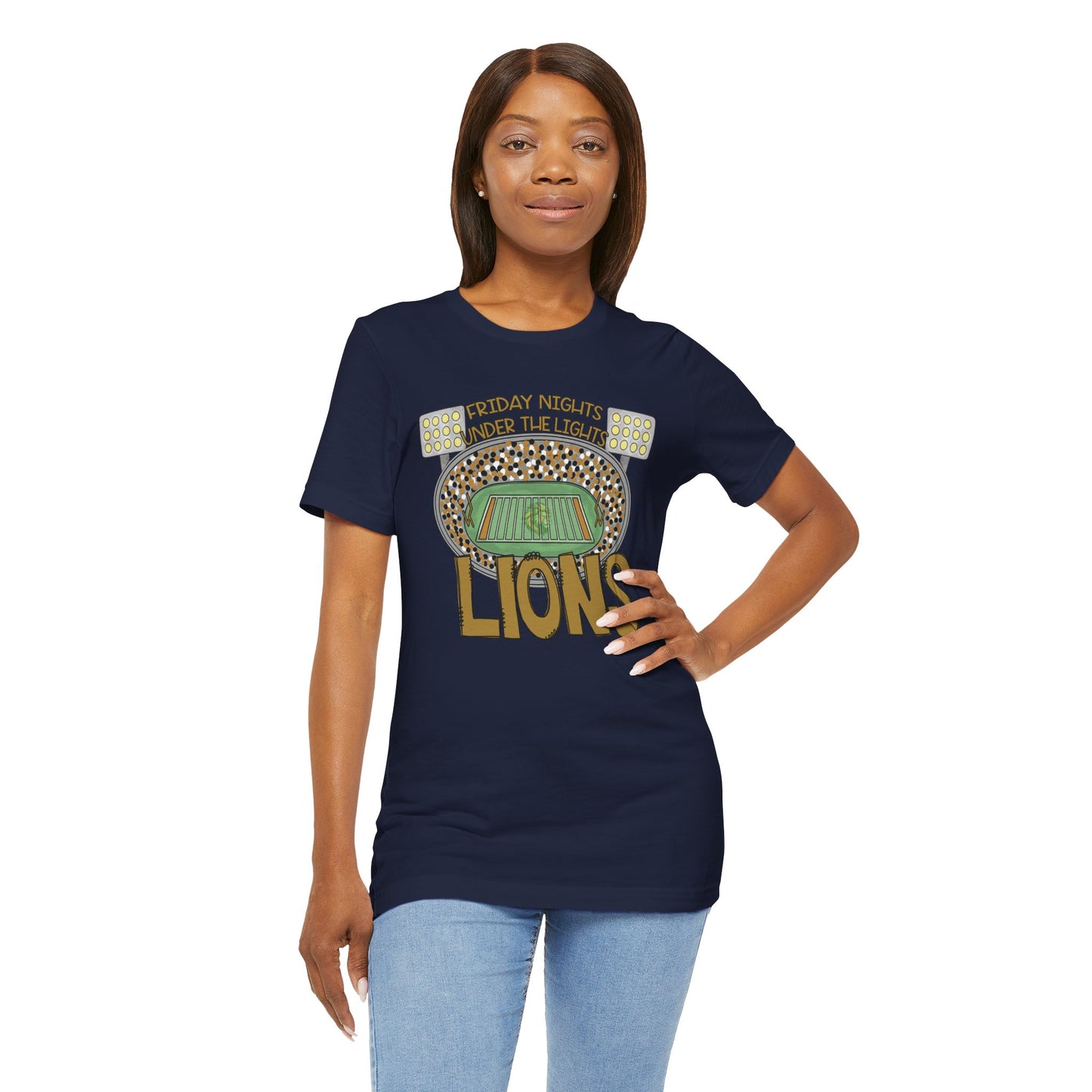 Adult Lions Friday Nights Under The Lights Tee - Bella Canvas
