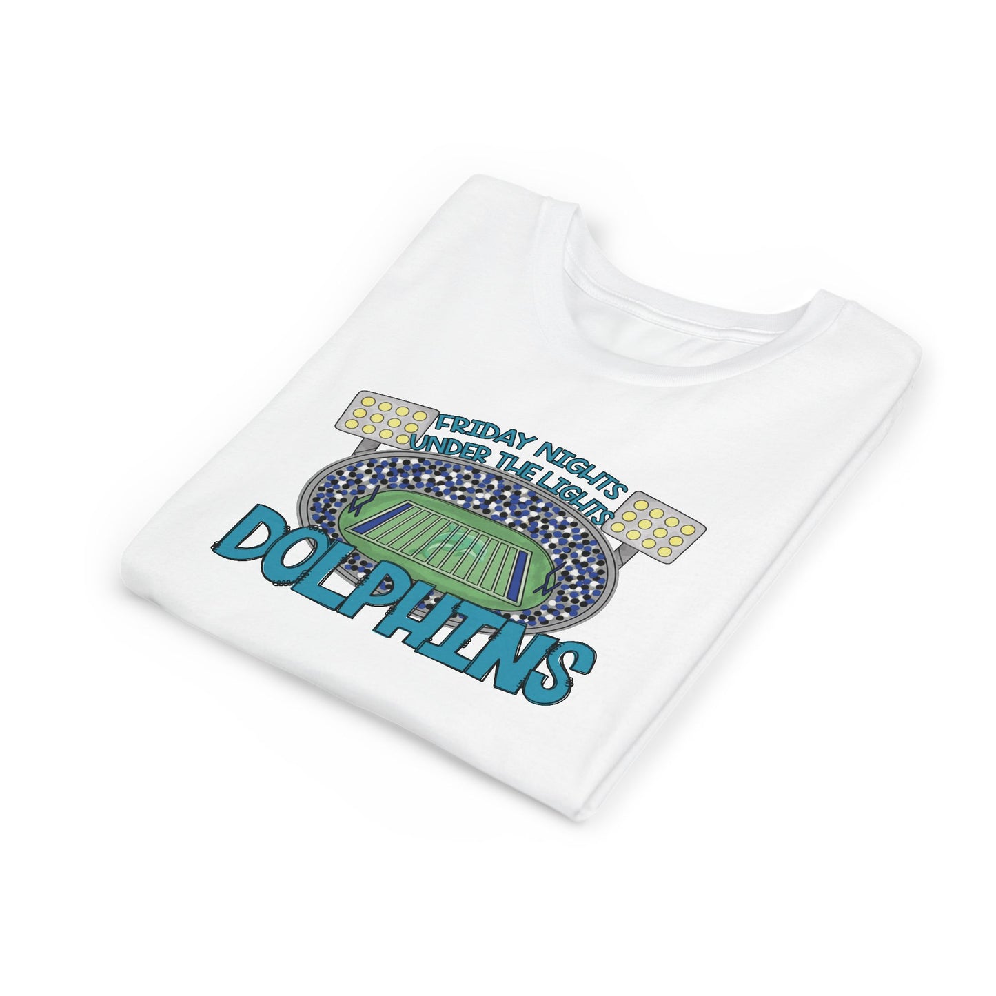 Dolphins Friday Nights Youth Tshirt - Bella Canvas