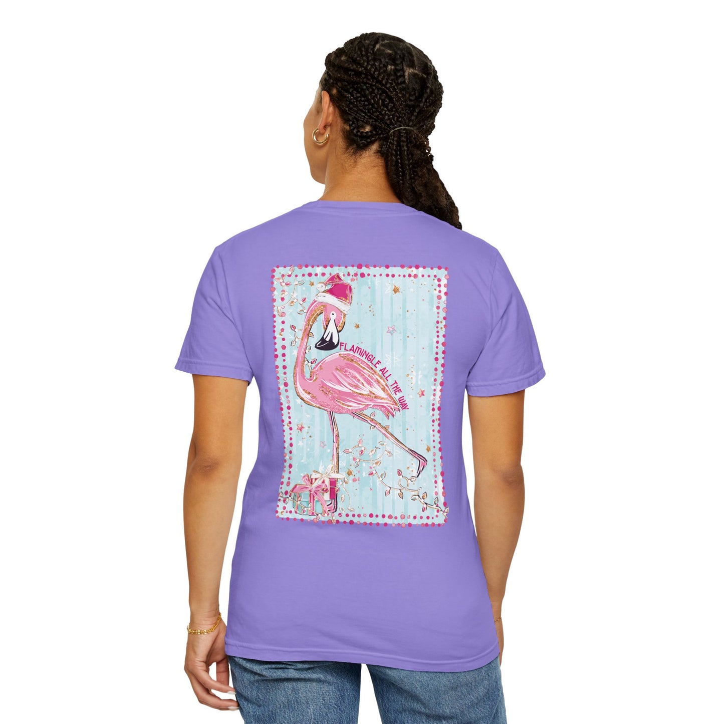 Flamingo Flamingle All the Way Christmas Tee - Comfort Colors