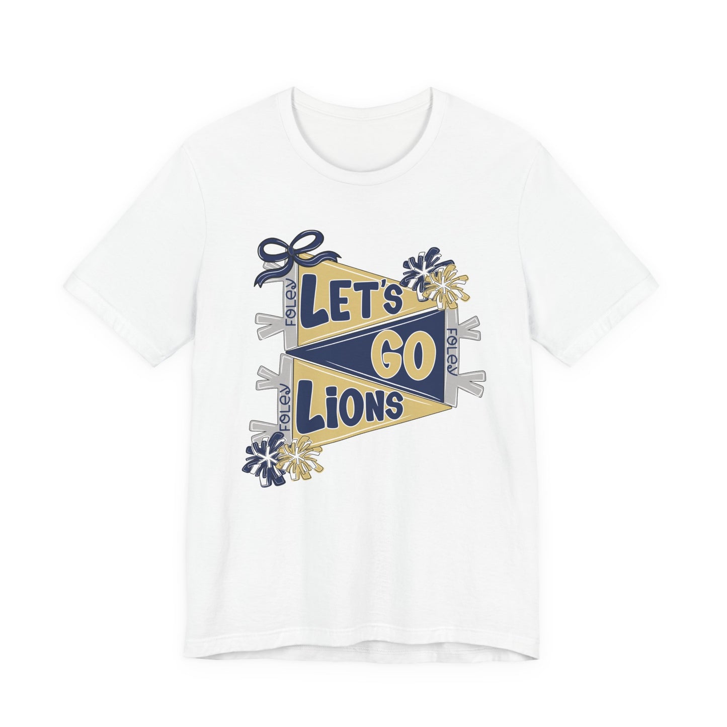 Let's Go Lions Pennant Tee - Bella Canvas