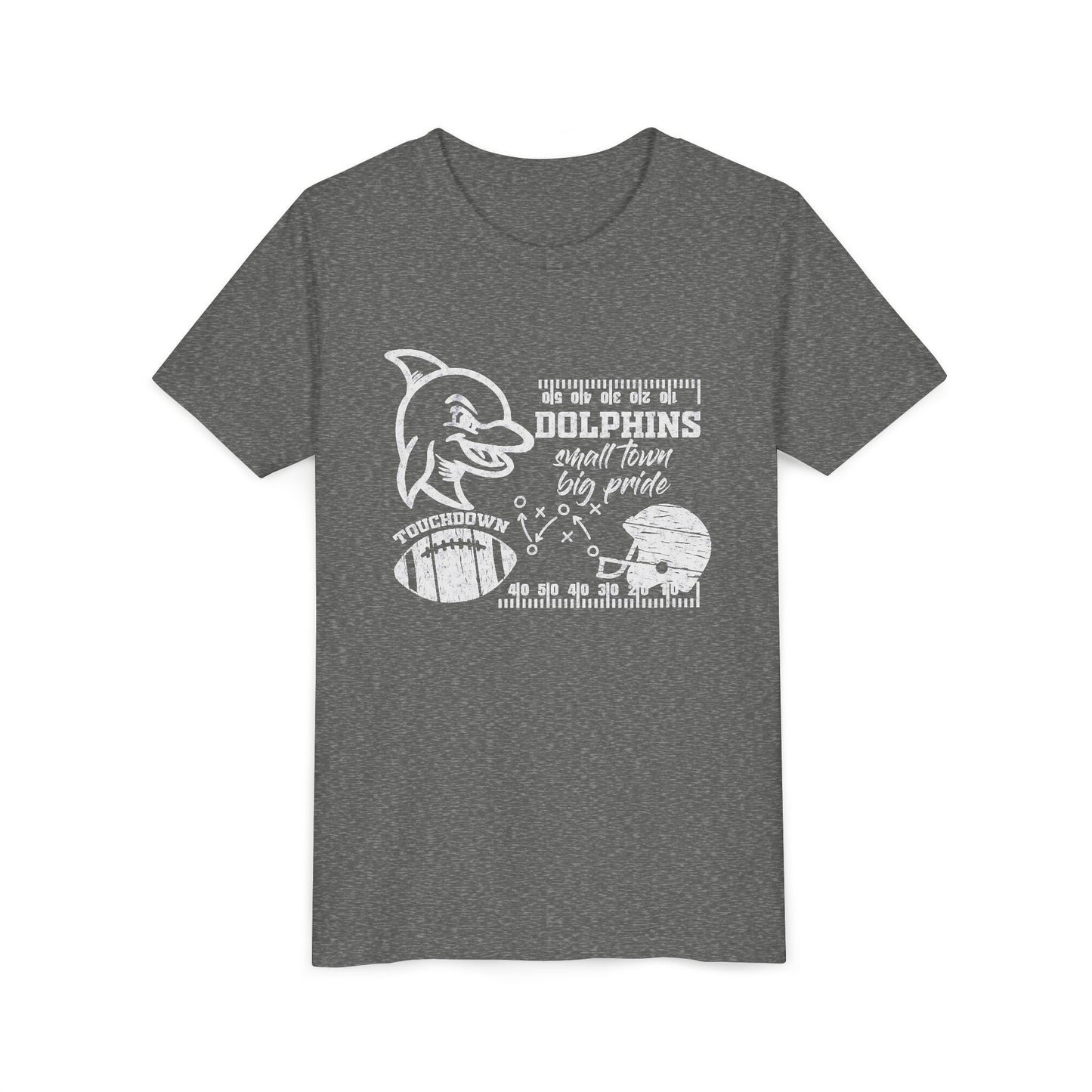 Youth Dolphin Football Tee - Bella Canvas