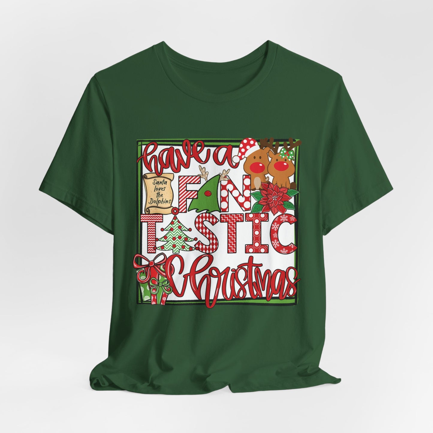 Dolphins Fintastic Christmas - Bella Canvas