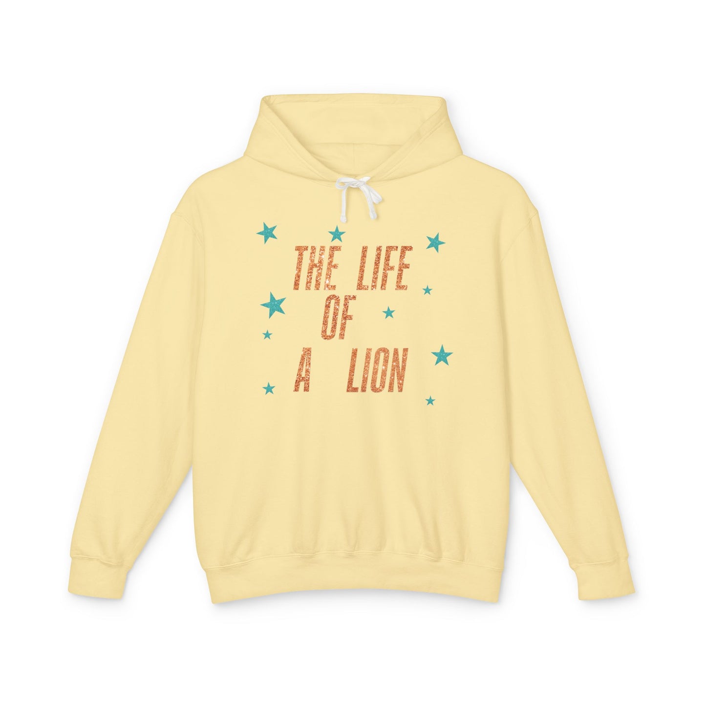 Adult Life of a Lion Faux Glitter Hoodie - Comfort Colors