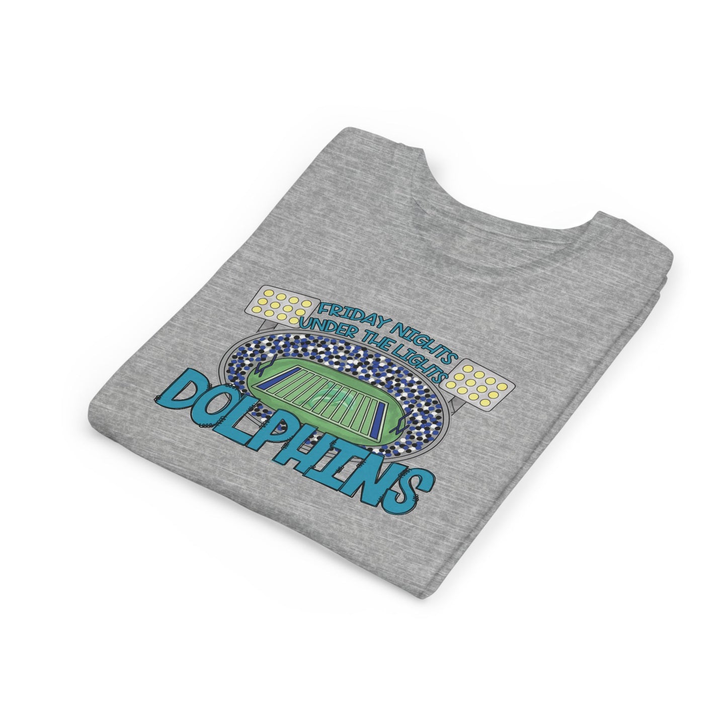 Dolphins Friday Nights Youth Tshirt - Bella Canvas