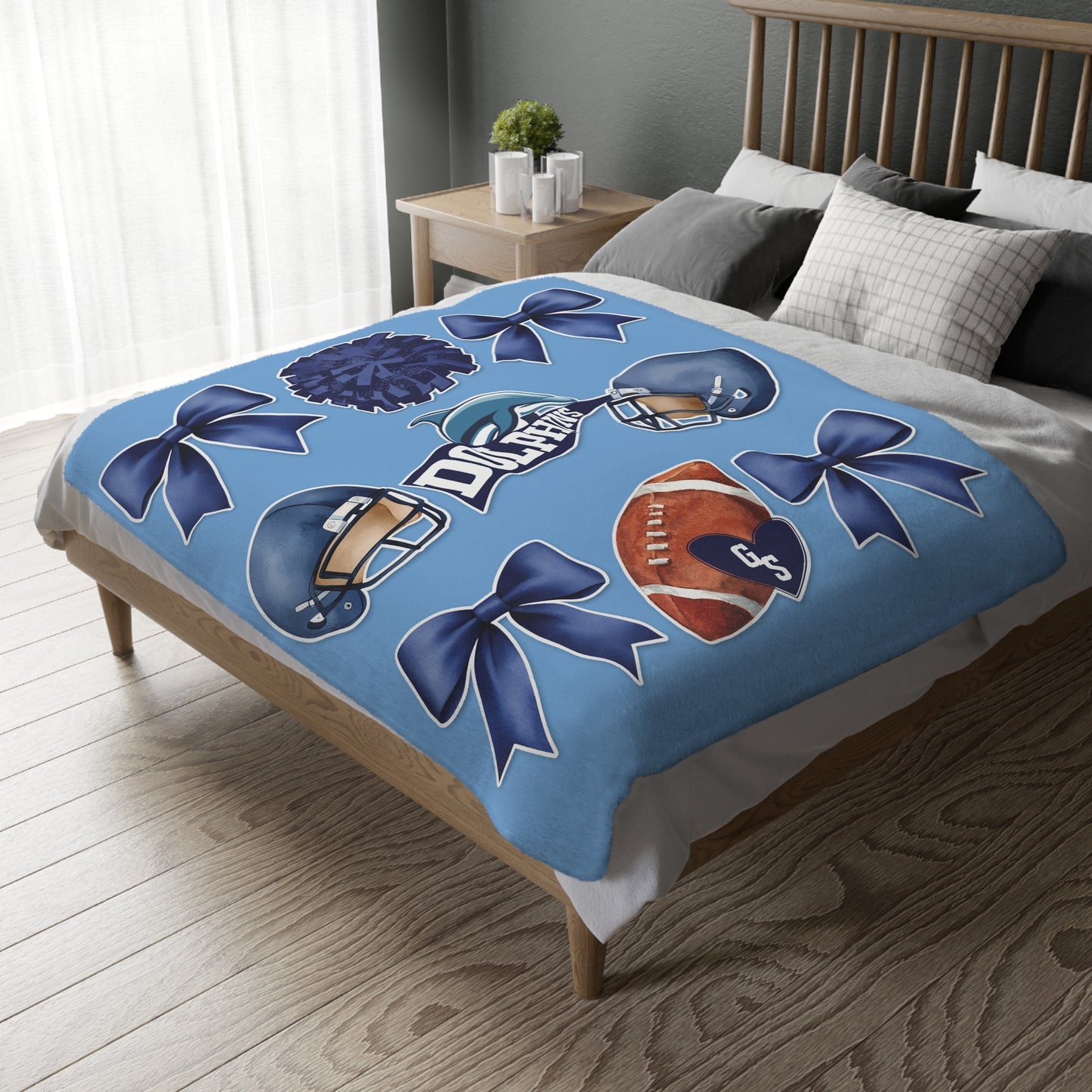 Dolphin Coquette 2 Sided Blanket
