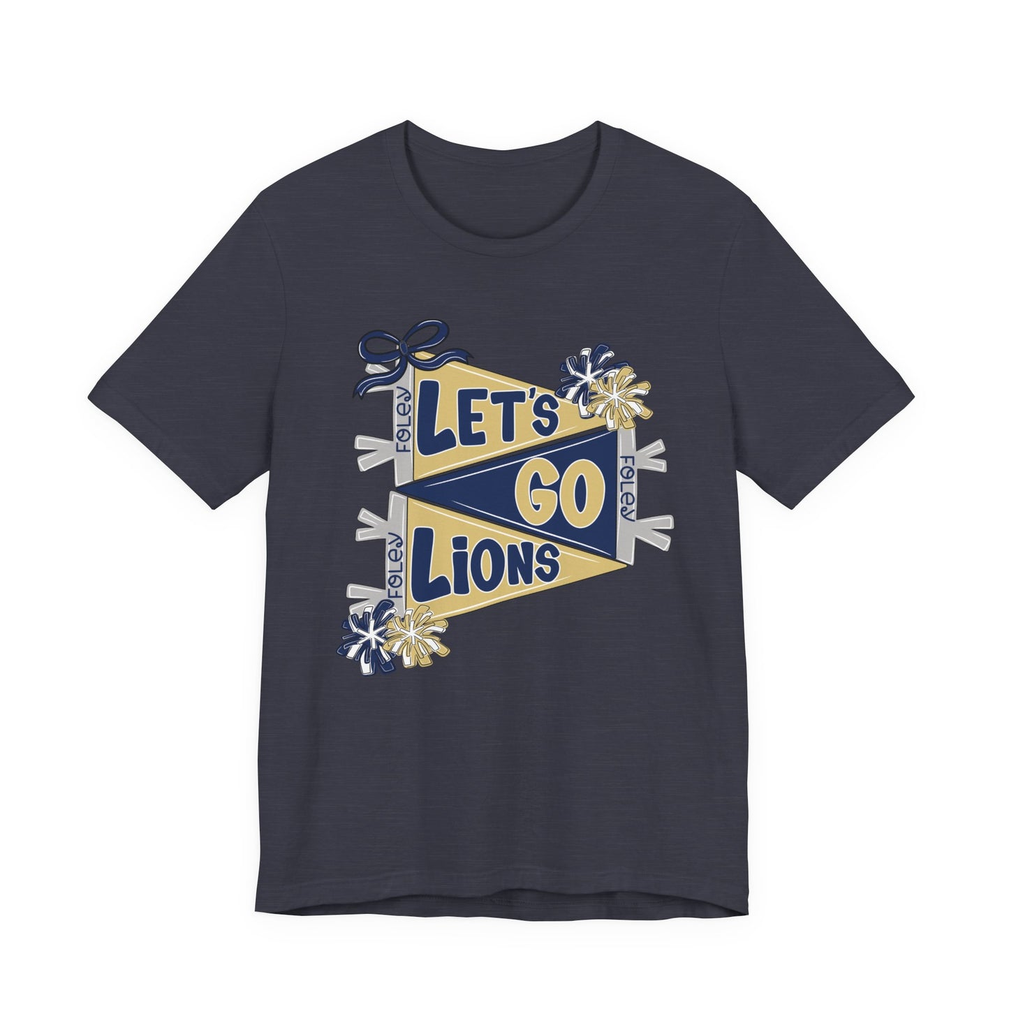 Let's Go Lions Pennant Tee - Bella Canvas