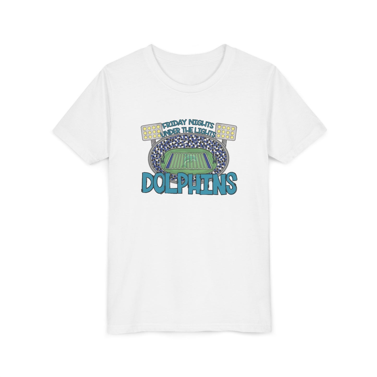 Dolphins Friday Nights Youth Tshirt - Bella Canvas