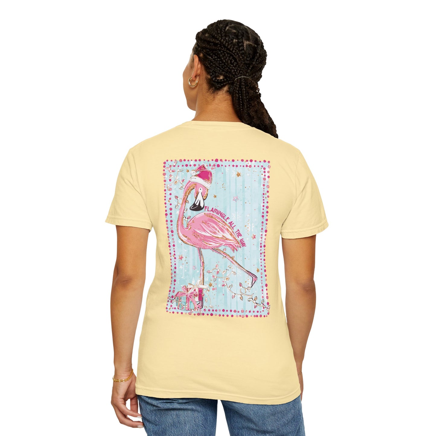 Flamingo Flamingle All the Way Christmas Tee - Comfort Colors