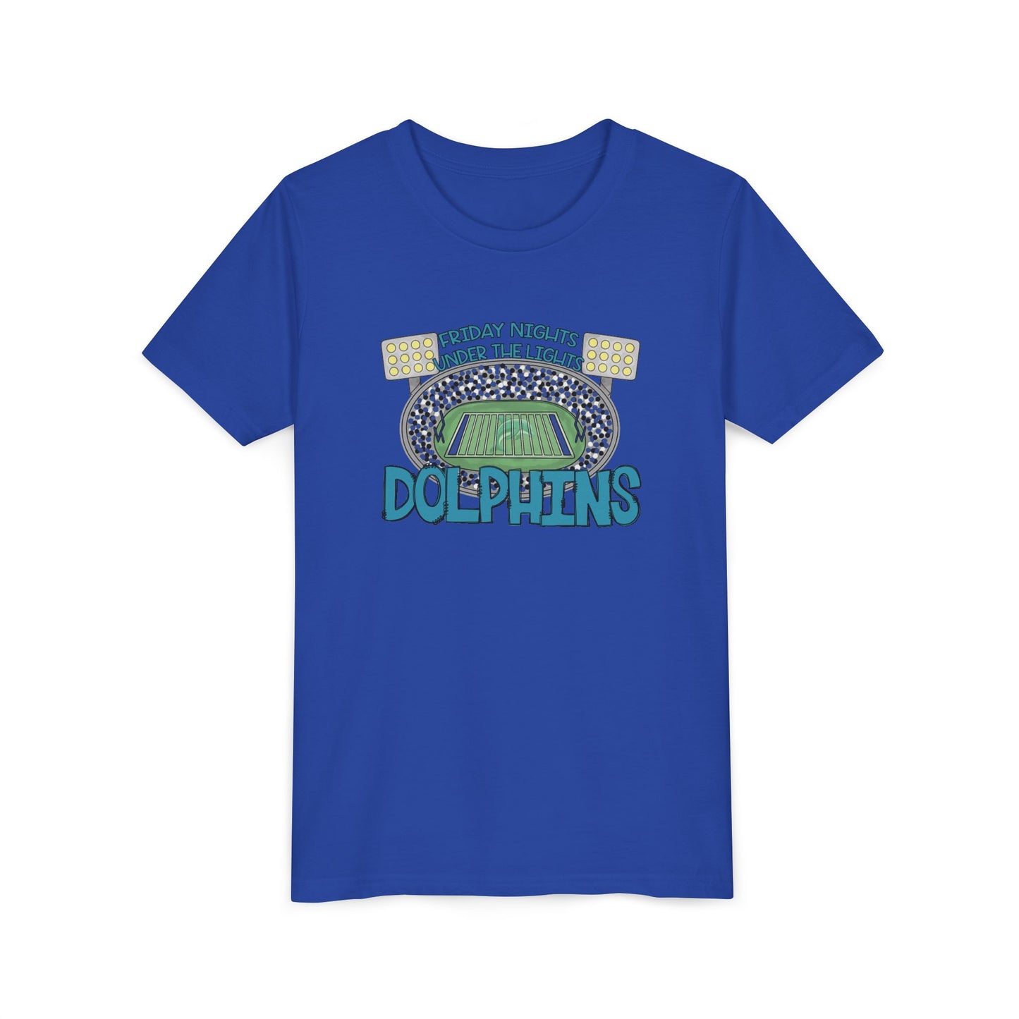 Dolphins Friday Nights Youth Tshirt - Bella Canvas