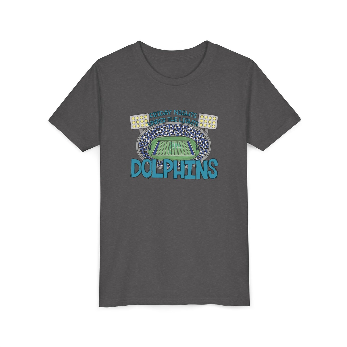 Dolphins Friday Nights Youth Tshirt - Bella Canvas