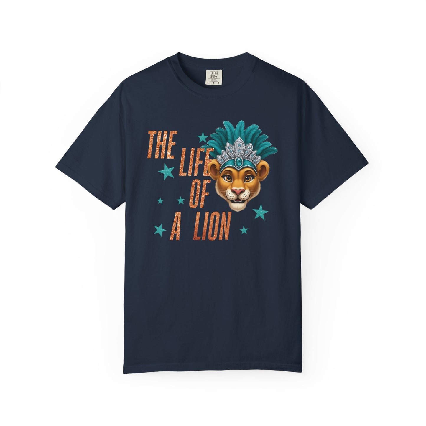 Adult Life of a Lion Faux Glitter - Comfort Colors