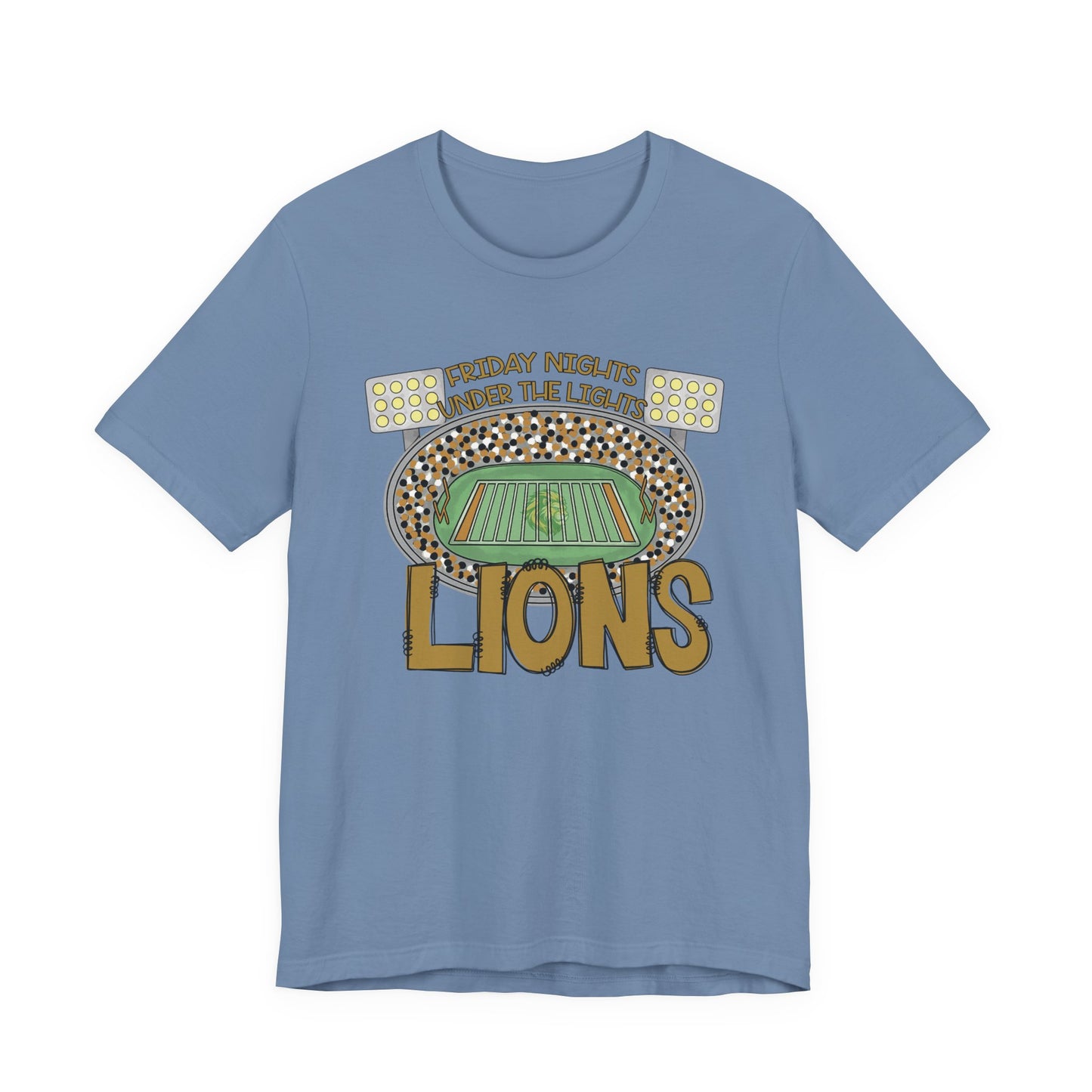 Adult Lions Friday Nights Under The Lights Tee - Bella Canvas