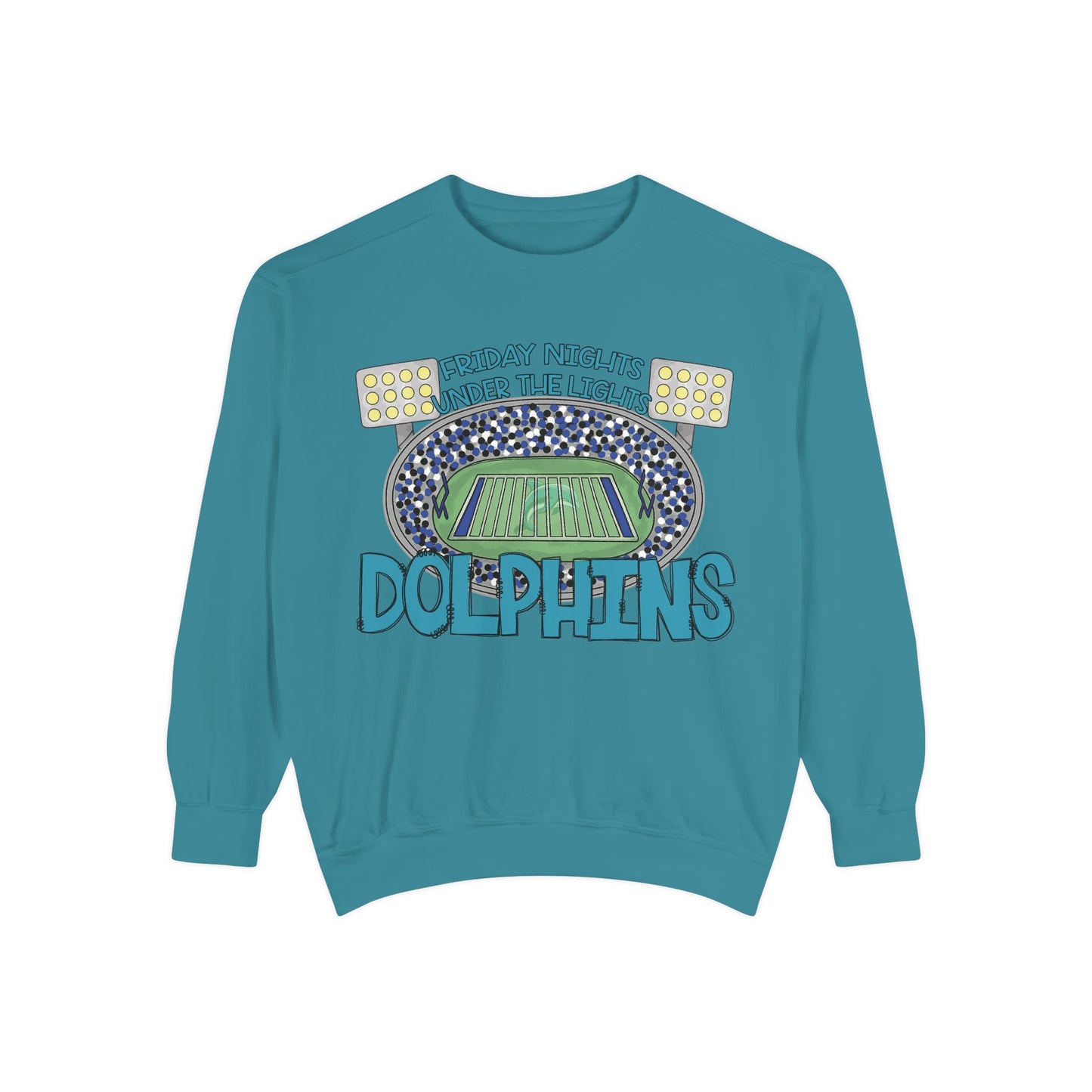 Adult Friday Night Lights Dolphins Sweatshirt - Comfort Colors