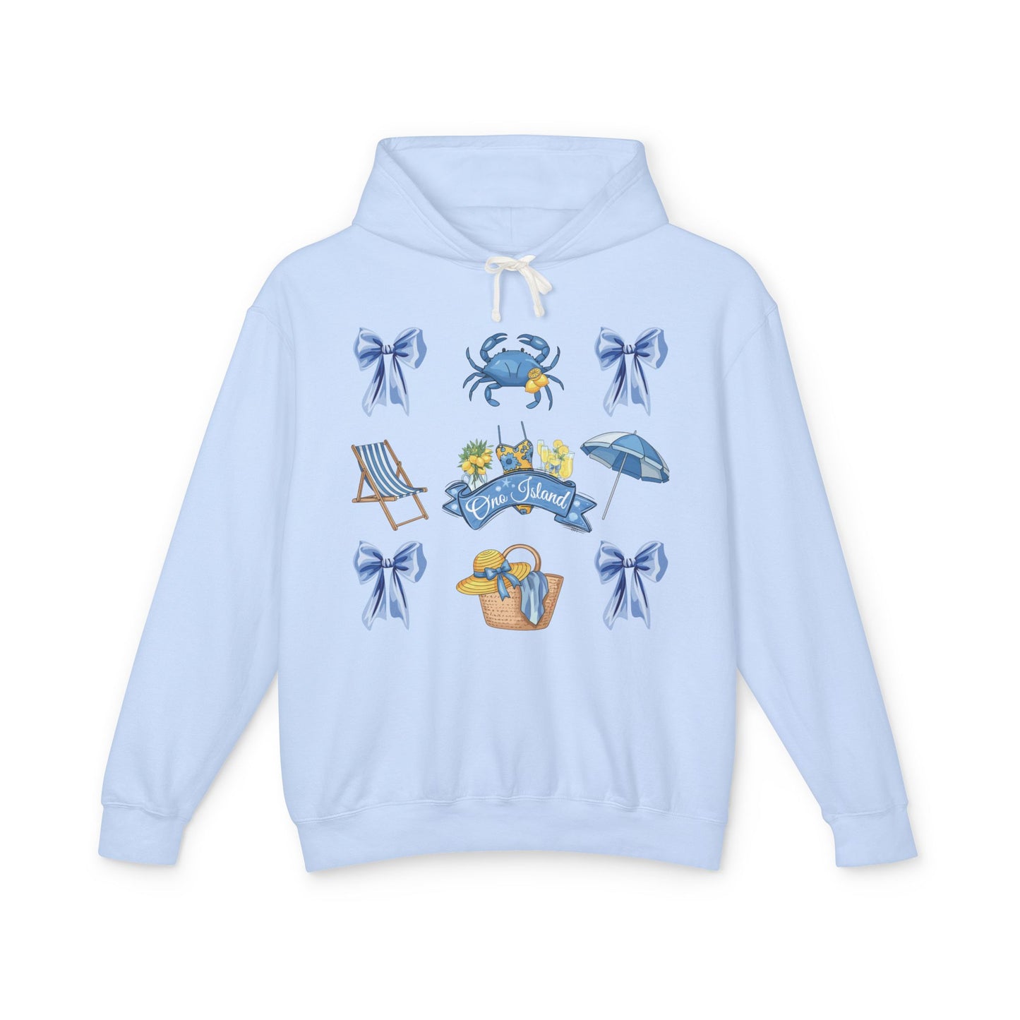 Adult Coquette Beach Day Lightweight Hooded Sweatshirt - Comfort Colors