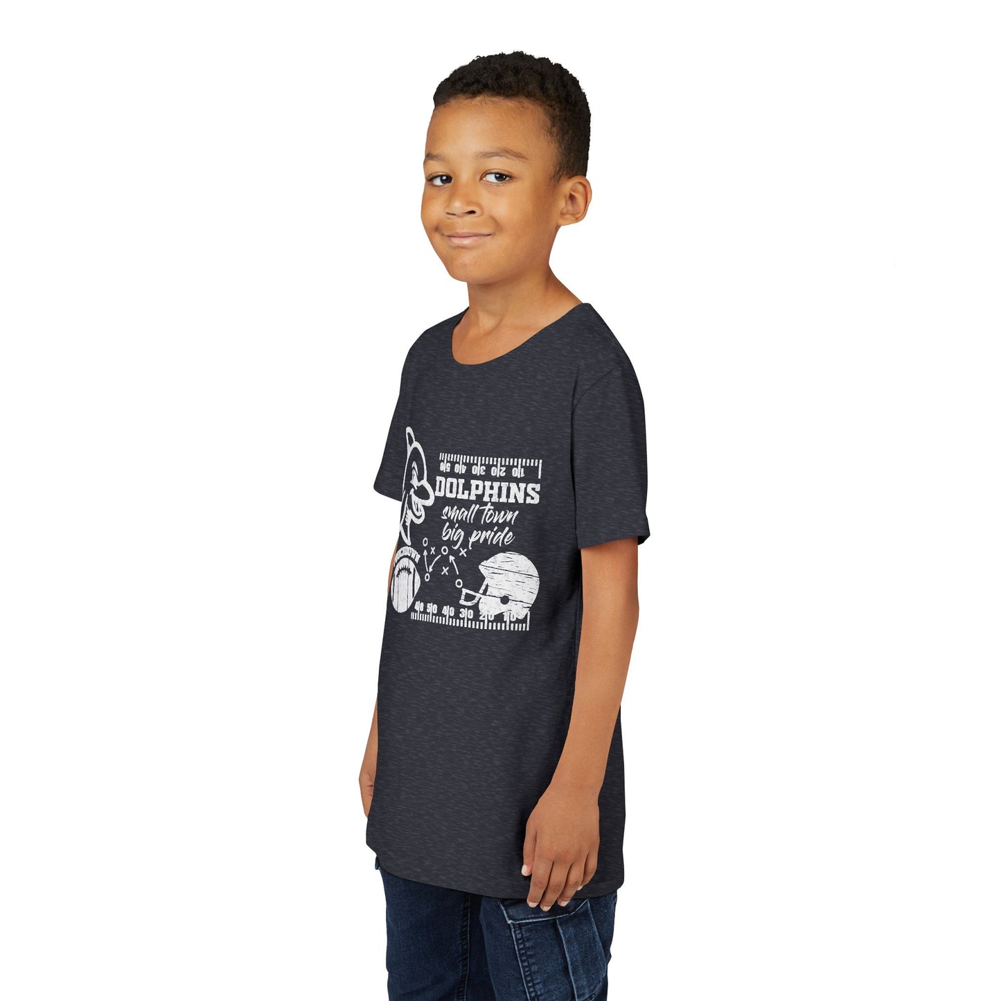 Youth Dolphin Football Tee - Bella Canvas