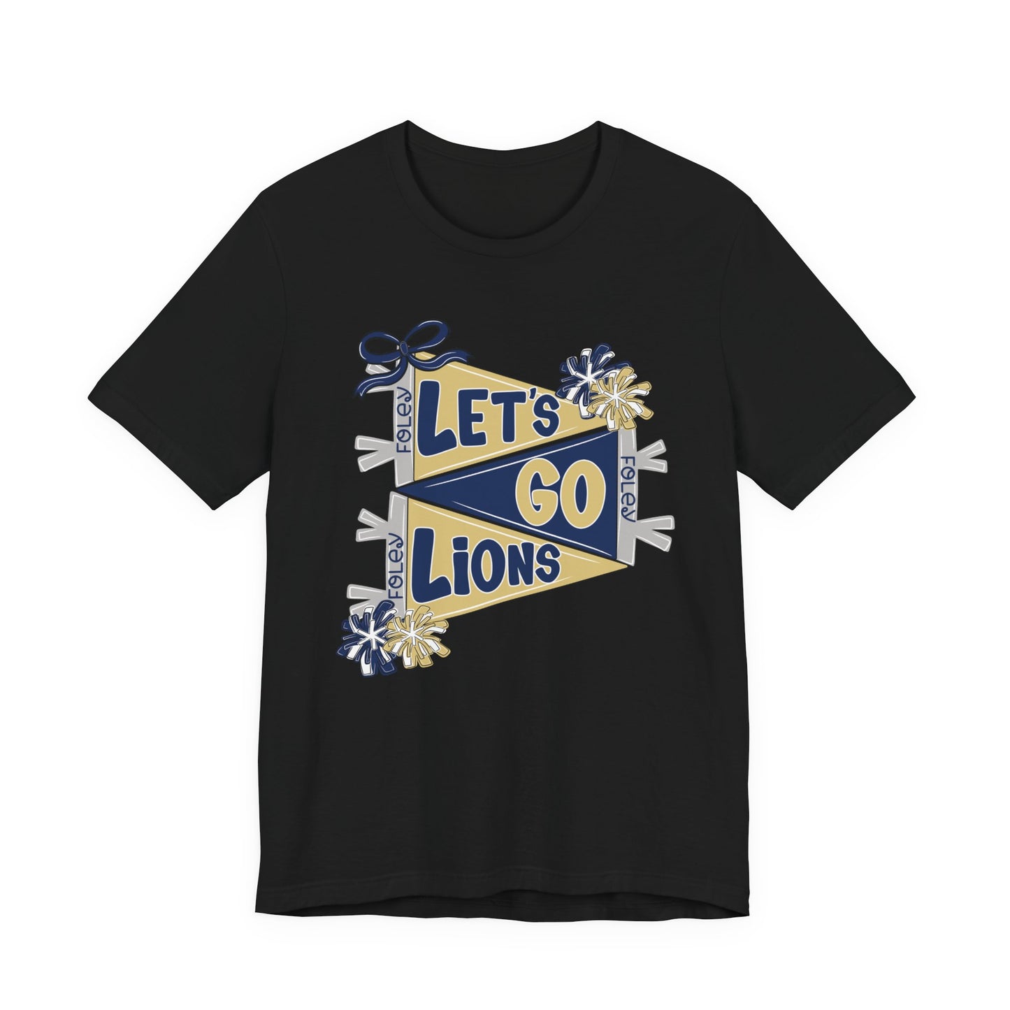 Let's Go Lions Pennant Tee - Bella Canvas