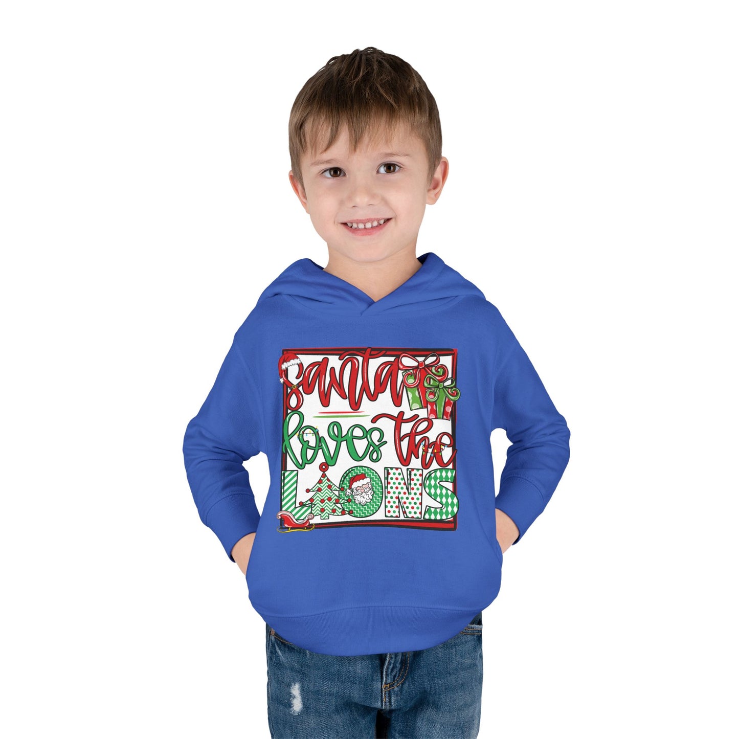 Santa Loves The Lions Toddler Hoodie