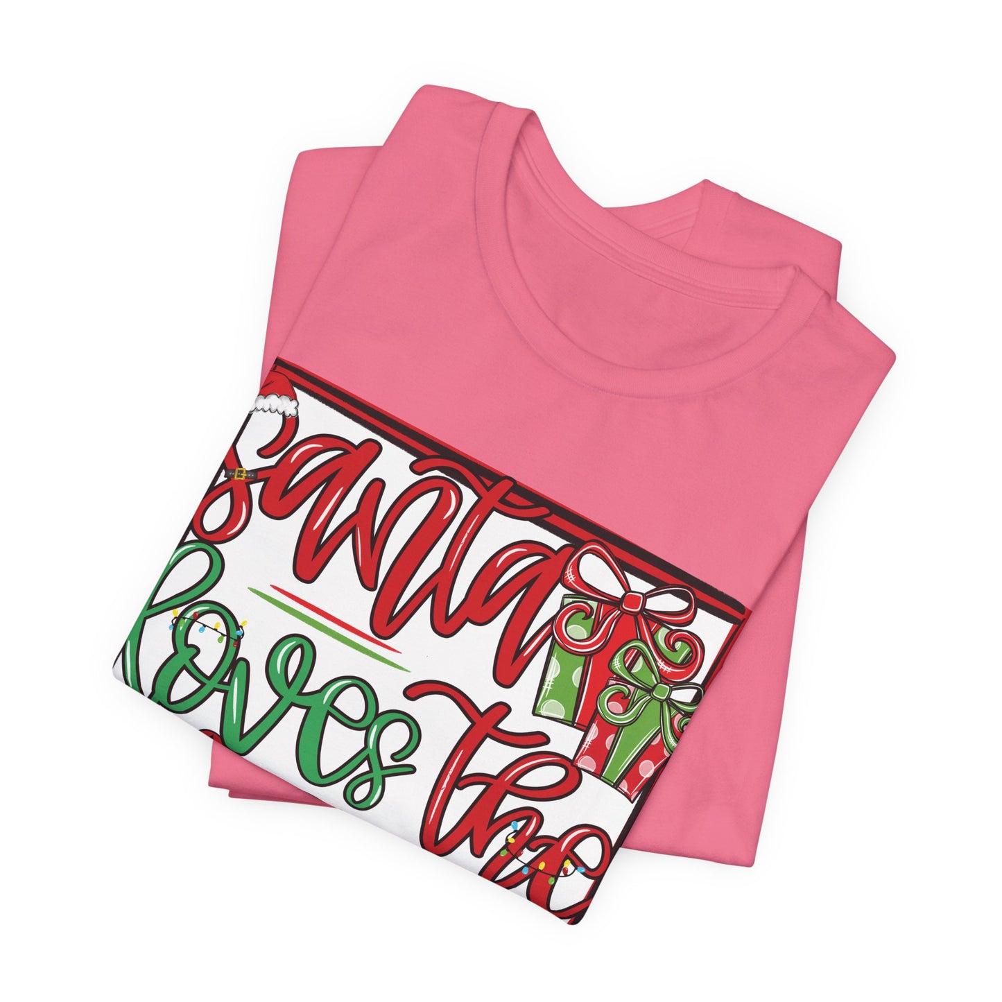 Santa Loves the Lions Tee - Bella Canvas