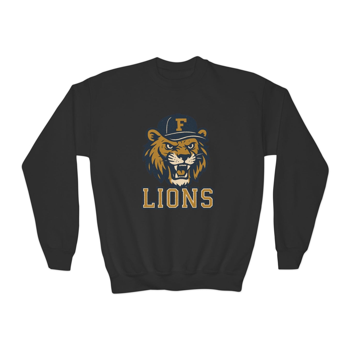 Youth Retro Roaring Lions Crewneck Sweatshirt - Gildan