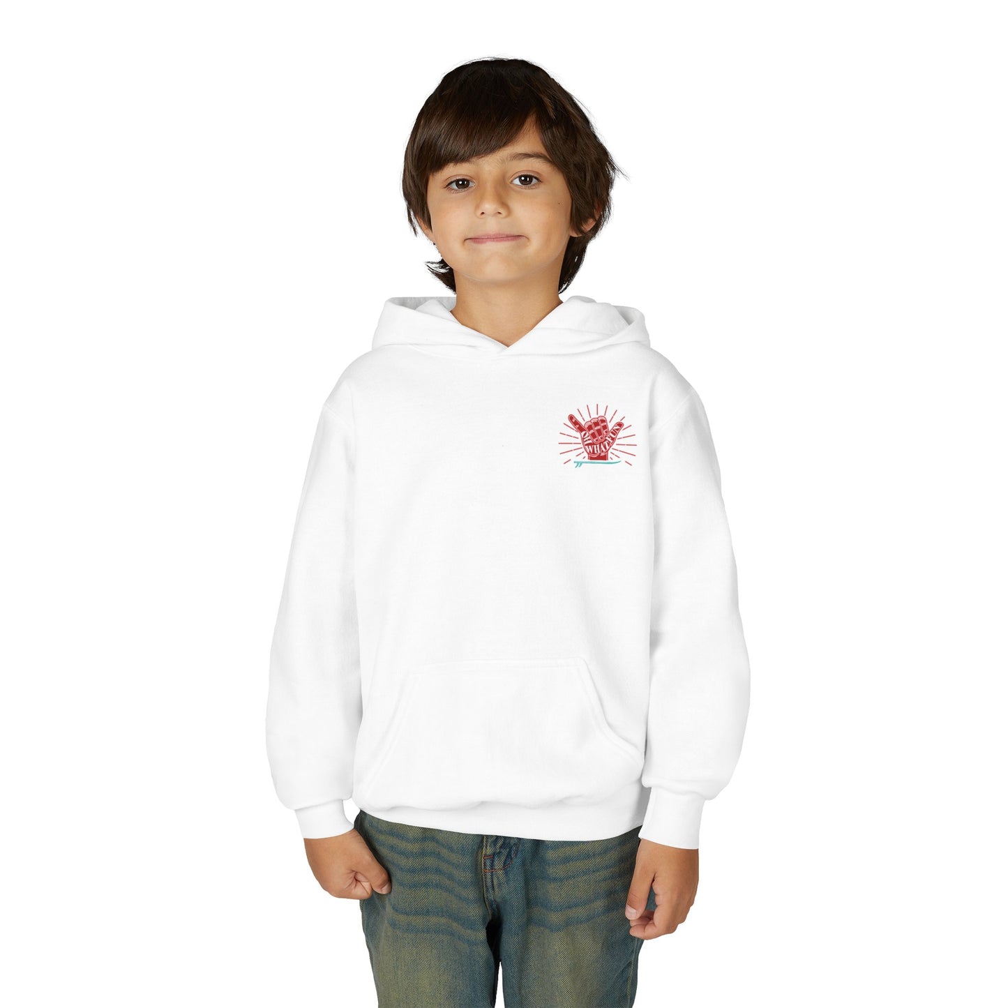 Youth Surfing Christmas Hoodie - Gildan