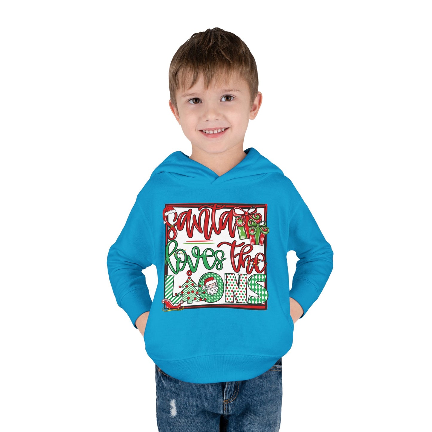Santa Loves The Lions Toddler Hoodie