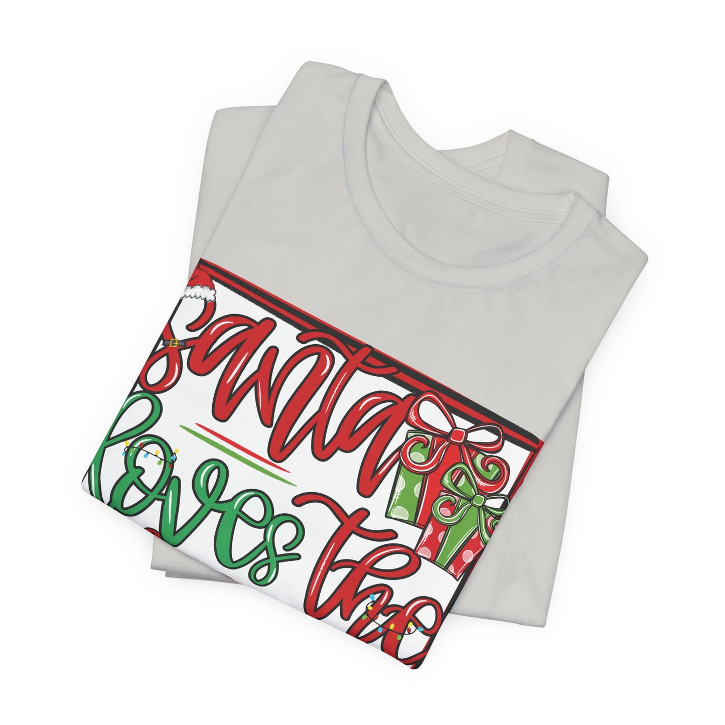 Santa Loves the Lions Tee - Bella Canvas