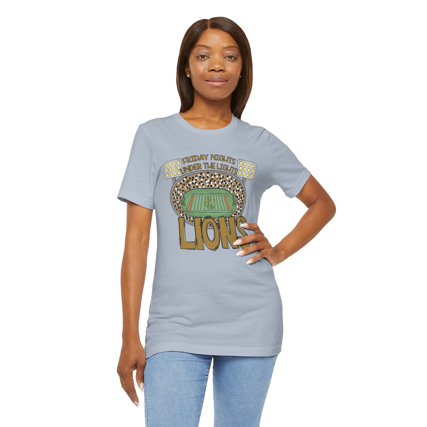 Adult Lions Friday Nights Under The Lights Tee - Bella Canvas