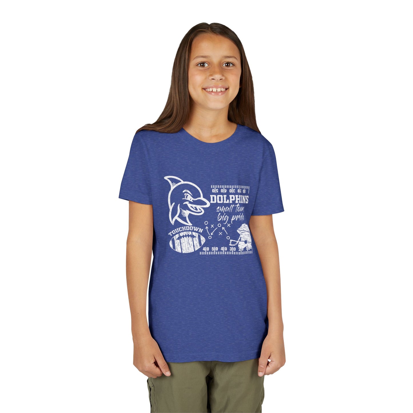 Youth Dolphin Football Tee - Bella Canvas