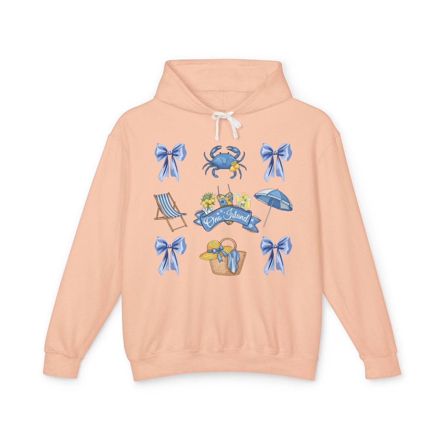 Adult Coquette Beach Day Lightweight Hooded Sweatshirt - Comfort Colors