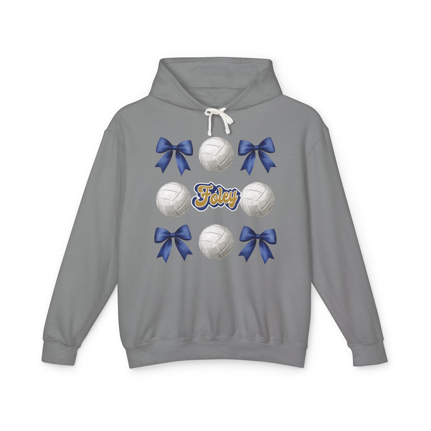 Foley Lions Coquette Bows & Volleyball Hooded Sweatshirt - Comfort Colors