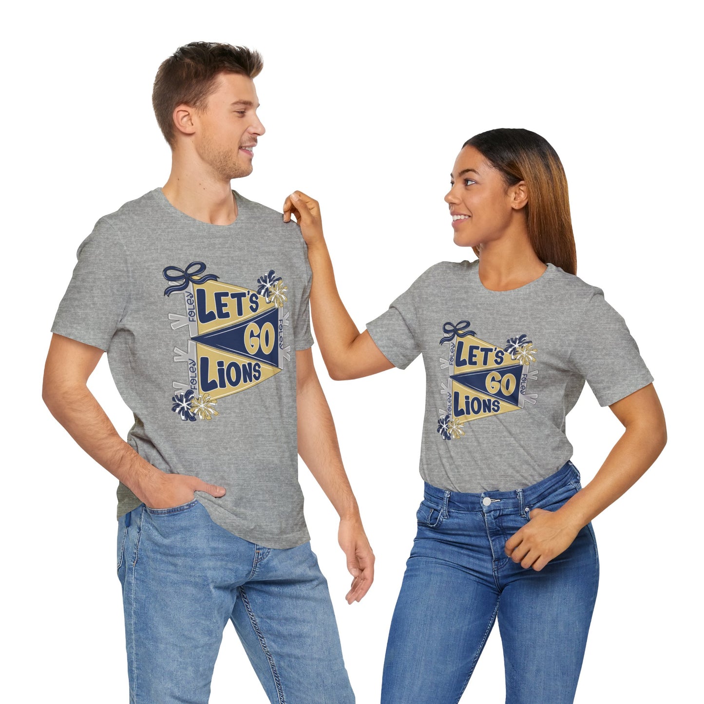 Let's Go Lions Pennant Tee - Bella Canvas