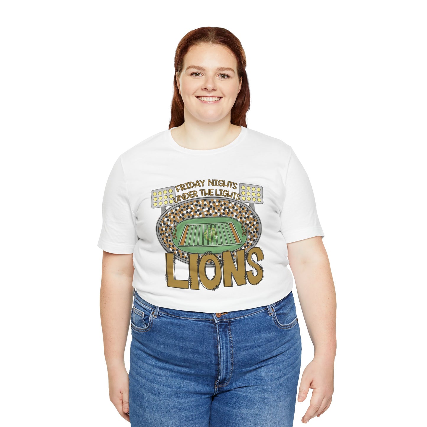 Adult Lions Friday Nights Under The Lights Tee - Bella Canvas