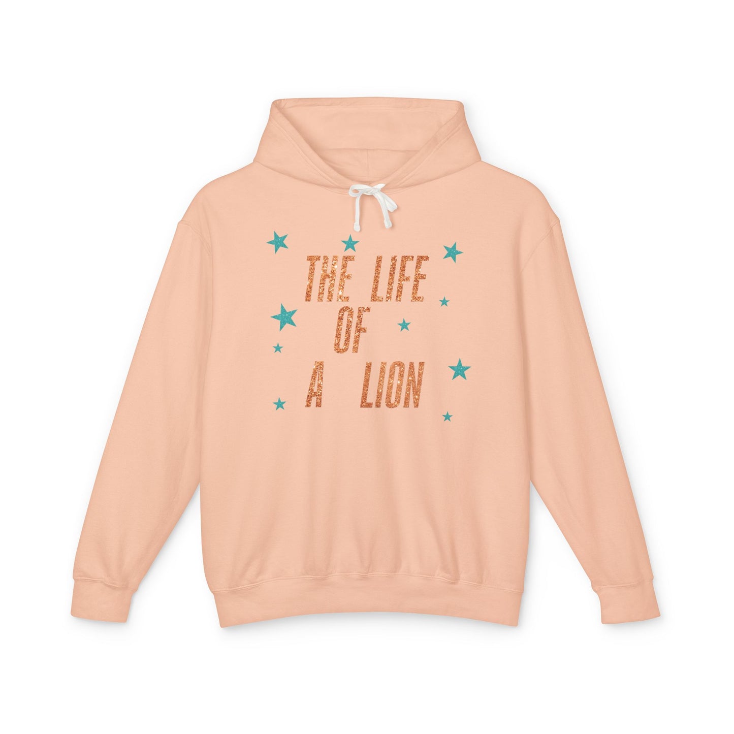 Adult Life of a Lion Faux Glitter Hoodie - Comfort Colors
