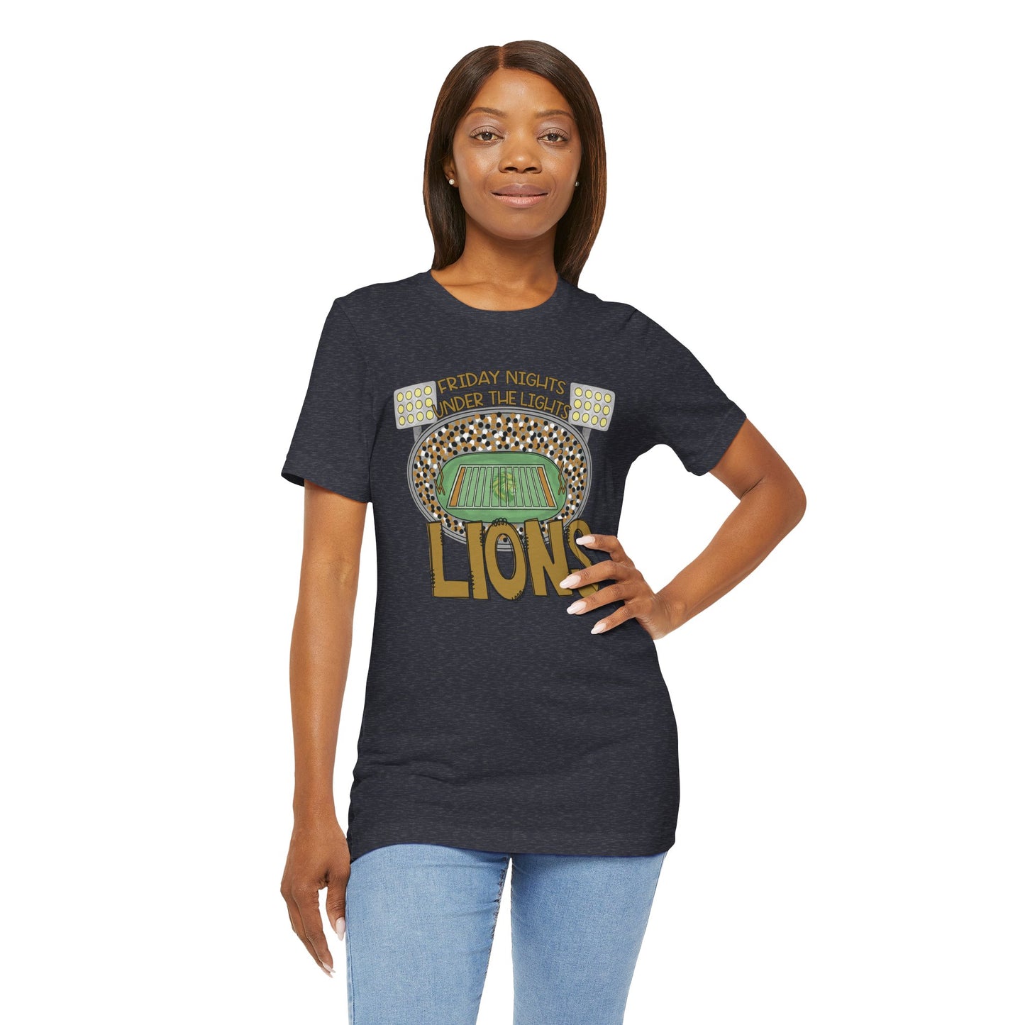Adult Lions Friday Nights Under The Lights Tee - Bella Canvas