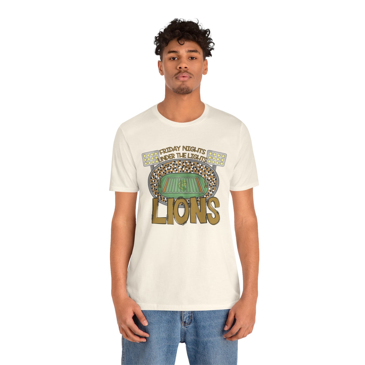 Adult Lions Friday Nights Under The Lights Tee - Bella Canvas