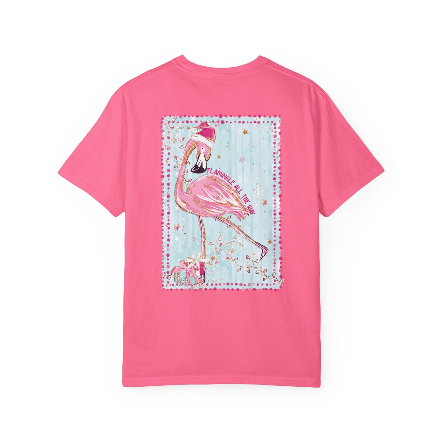 Flamingo Flamingle All the Way Christmas Tee - Comfort Colors