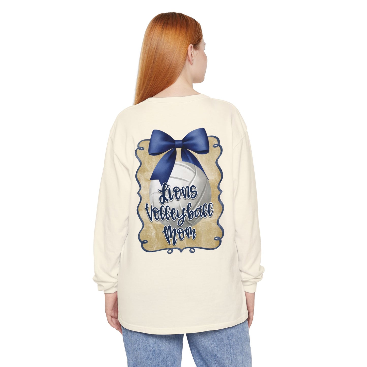 Foley Lions Volleyball Mom Long Sleeve T-Shirt- Comfort Colors