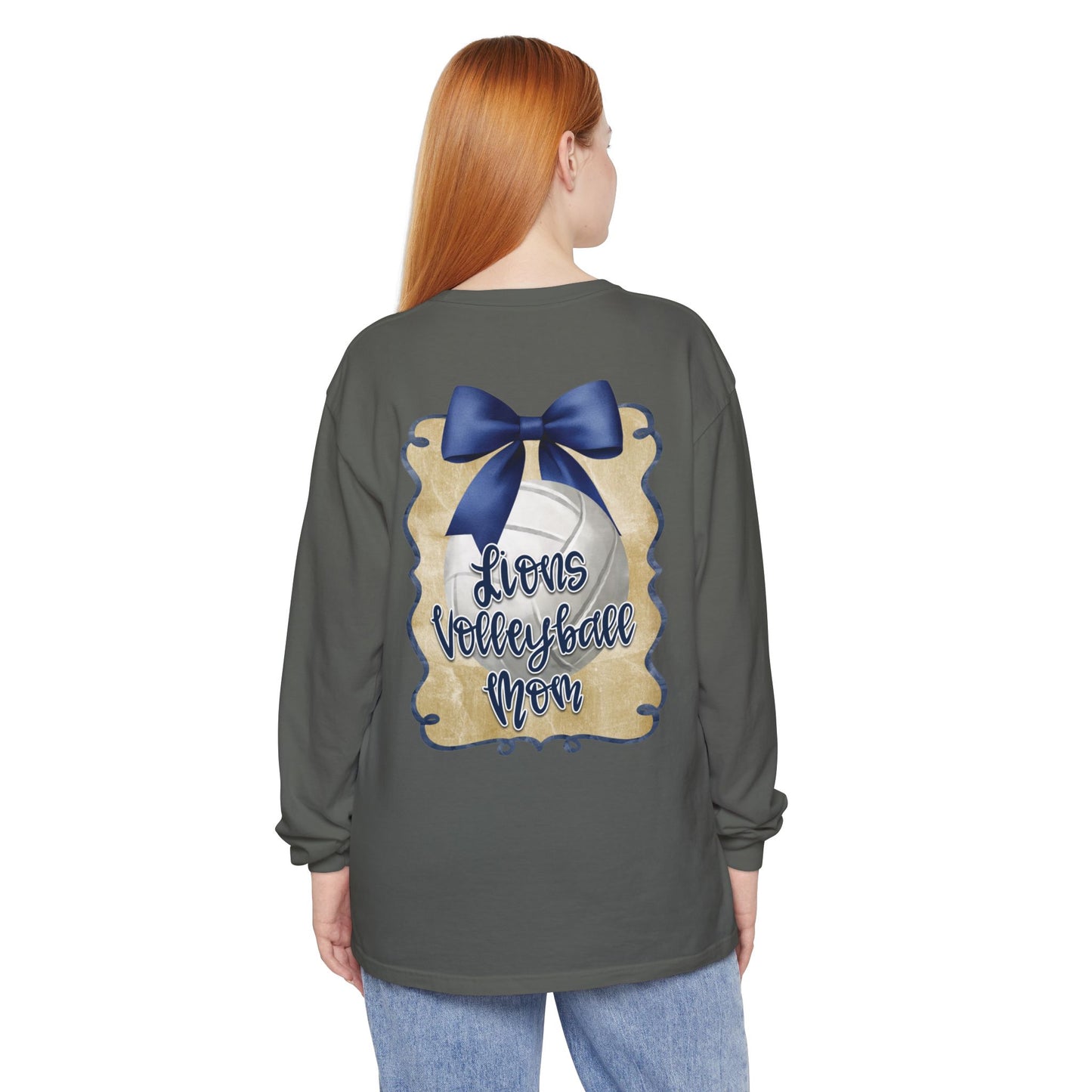 Foley Lions Volleyball Mom Long Sleeve T-Shirt- Comfort Colors