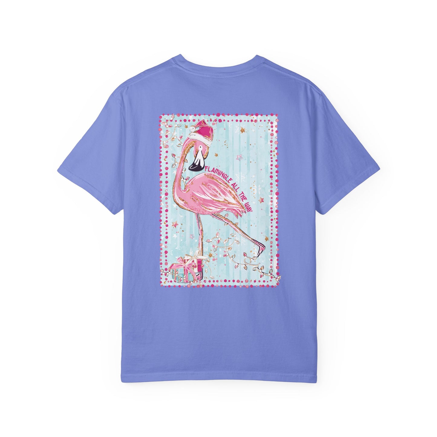 Flamingo Flamingle All the Way Christmas Tee - Comfort Colors