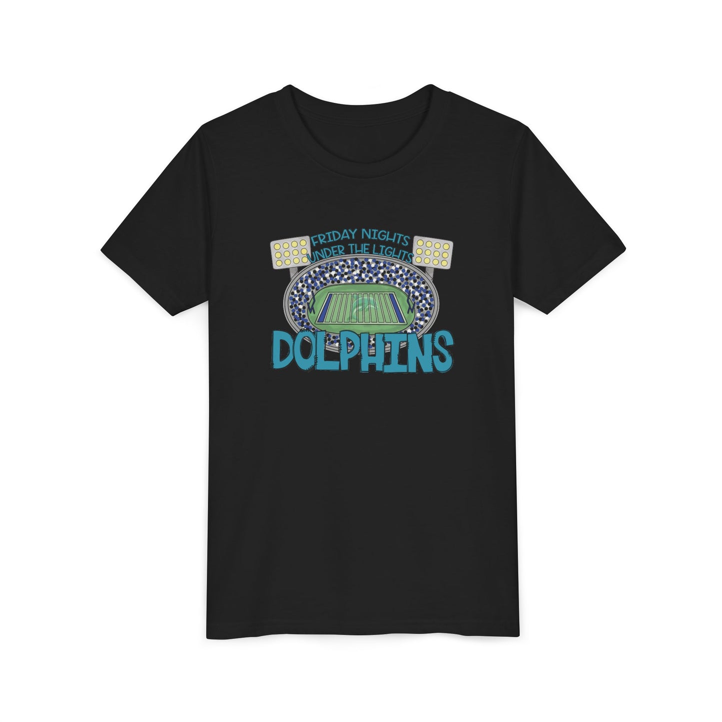 Dolphins Friday Nights Youth Tshirt - Bella Canvas