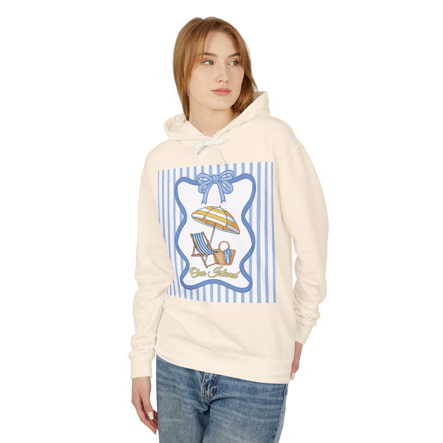 Adult Coquette Beachy Ono Island Unisex Lightweight Hooded Sweatshirt - Comfort Colors