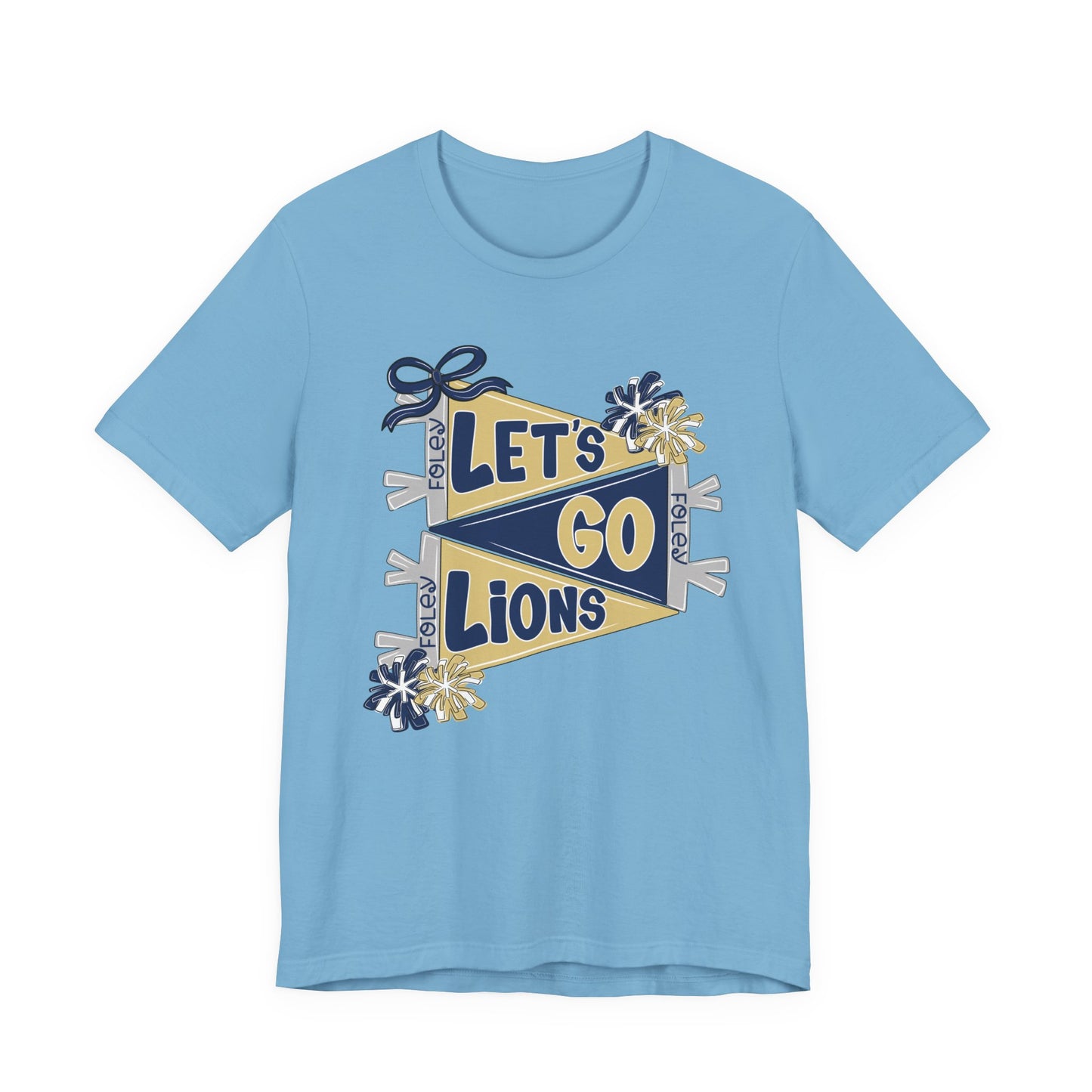 Let's Go Lions Pennant Tee - Bella Canvas