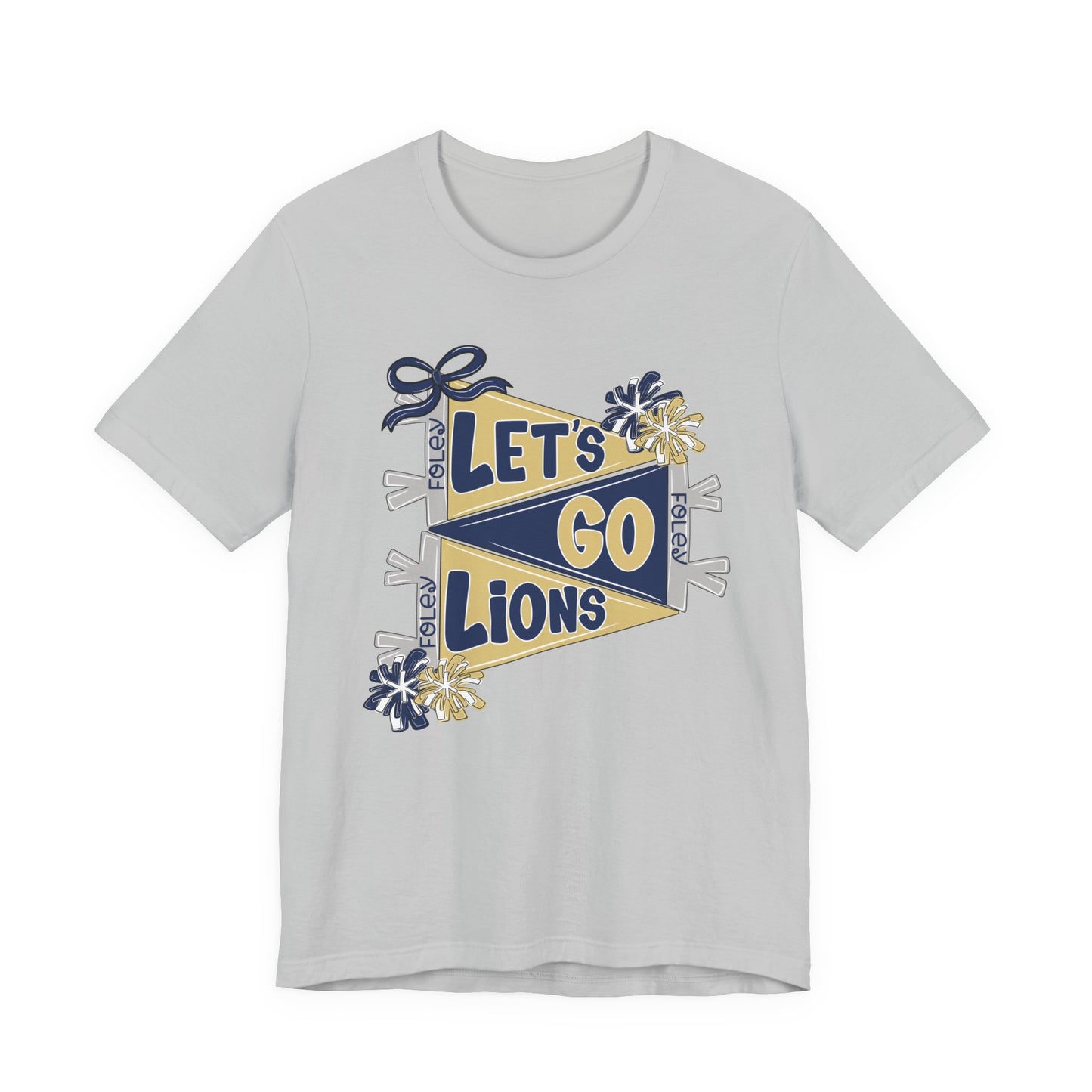 Let's Go Lions Pennant Tee - Bella Canvas