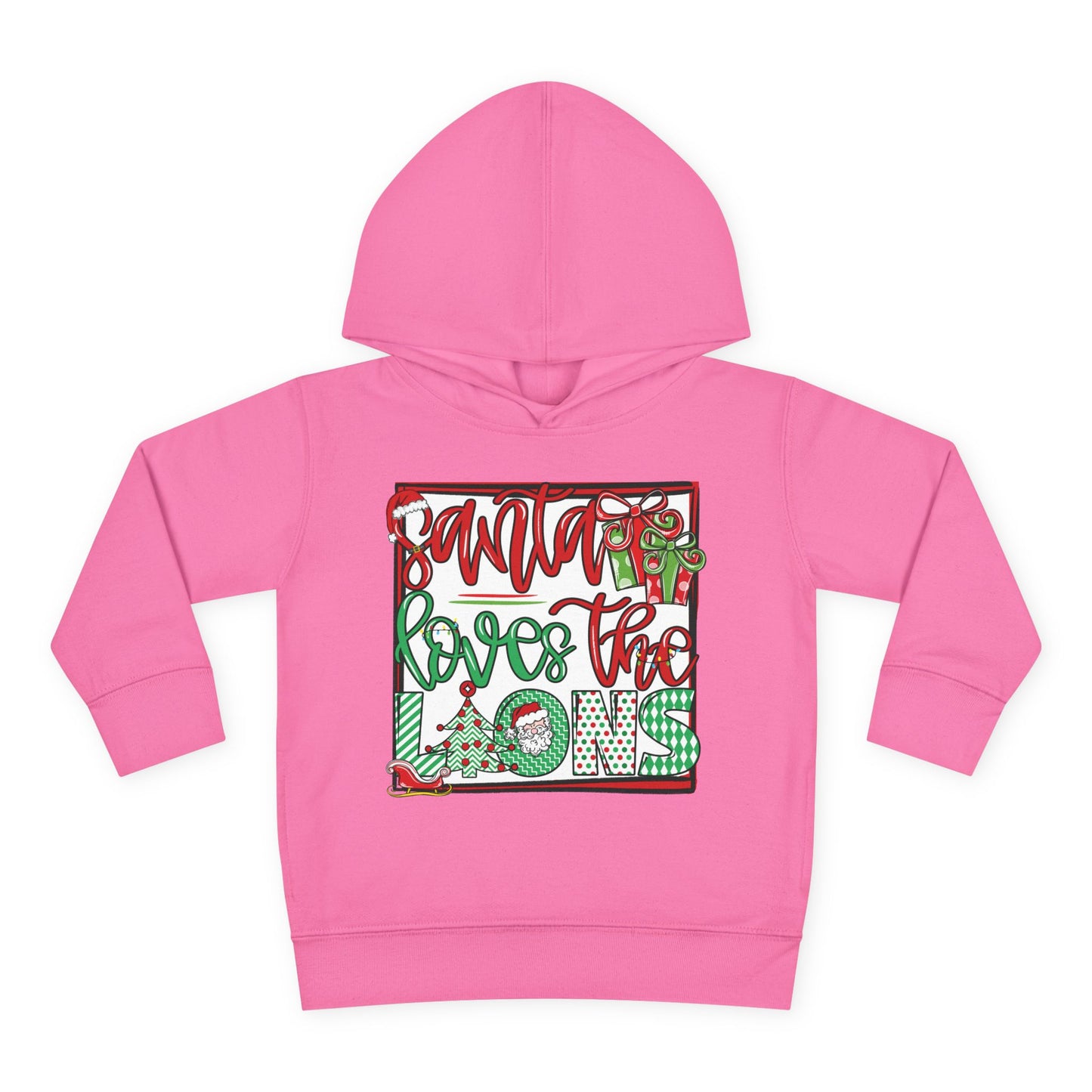 Santa Loves The Lions Toddler Hoodie